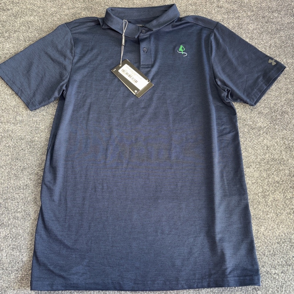 Under Armour Youth XL Polo Shirt Navy Blue Burlington Country Club Golf LooseFit
